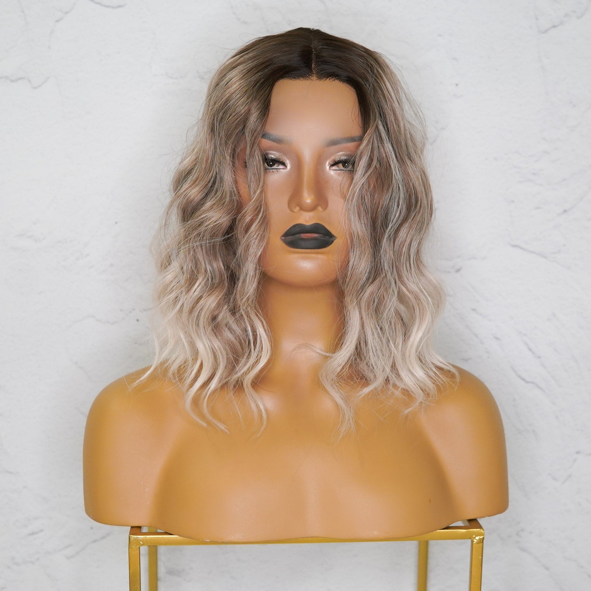 ALESSANDRA Three Tone Ombre Blonde Lace Front Wig - Milk & Honey