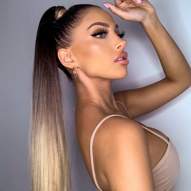 APRYL Synthetic 26” Ombre Straight Ponytail - Milk & Honey