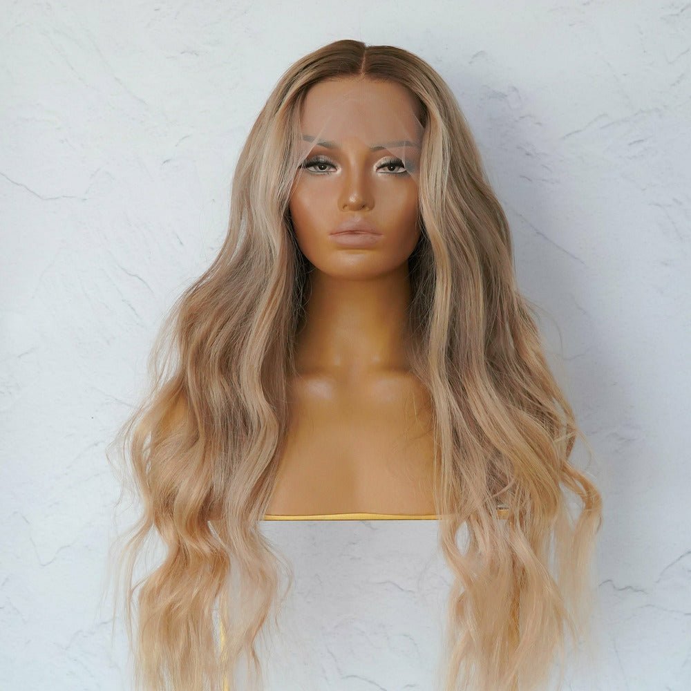 ARIA Blonde Ombre Human Hair Lace Front Wig | BLONDE WIGS | OMBRE + BALAYAGE WIGS