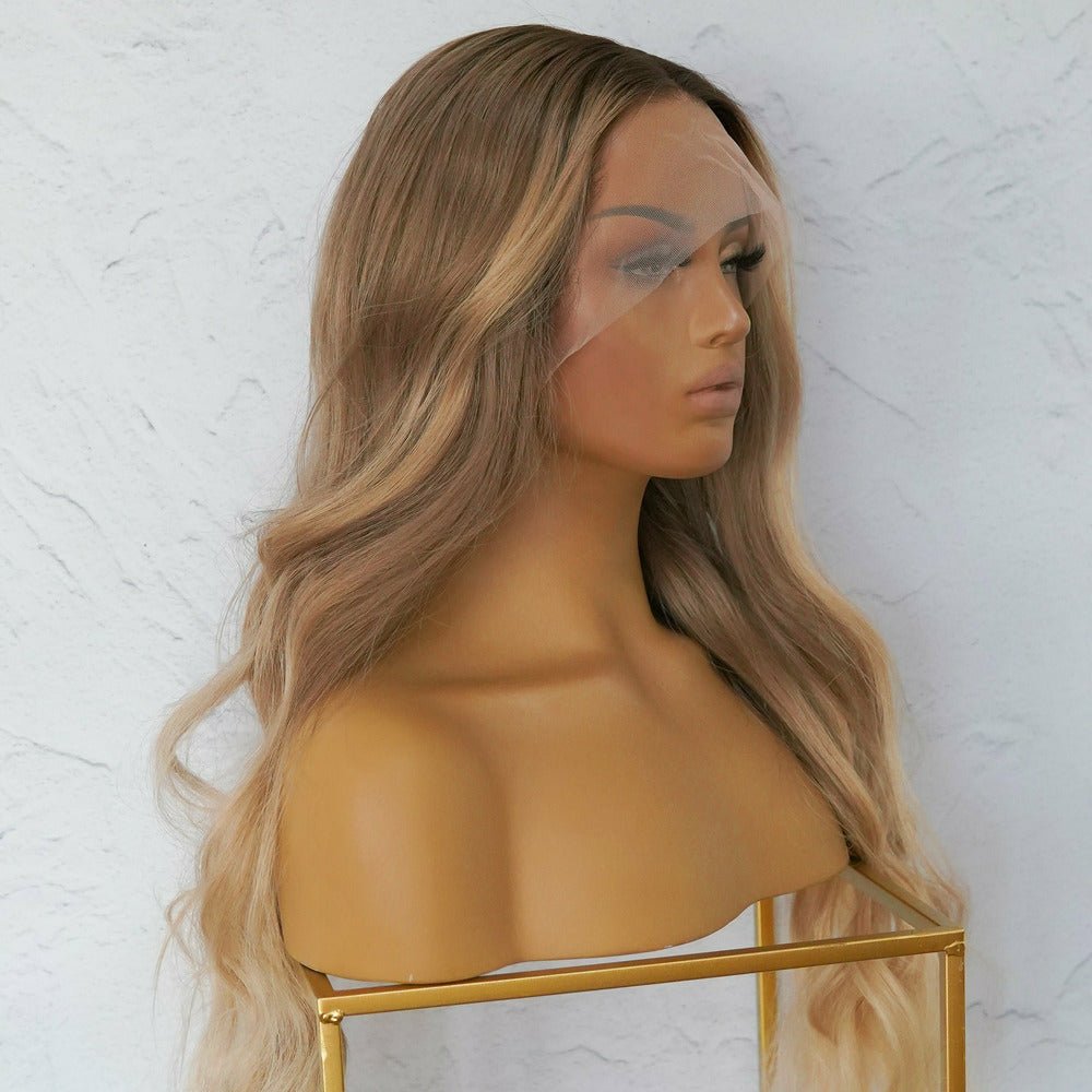 ARIA Blonde Ombre Human Hair Lace Front Wig | BLONDE WIGS | OMBRE + BALAYAGE WIGS