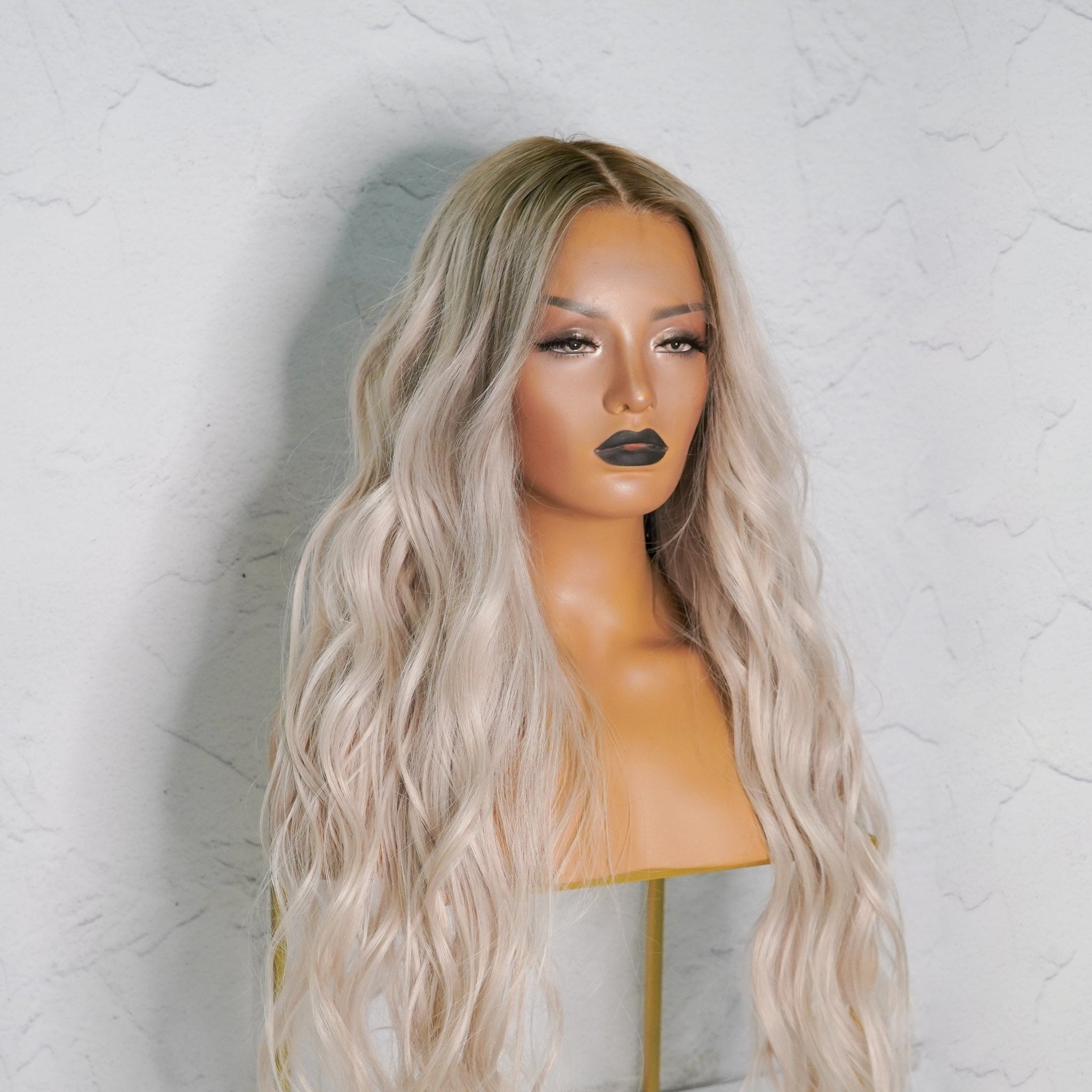 BELLE Ash Blonde Human Hair Lace Front Wig - Milk & Honey