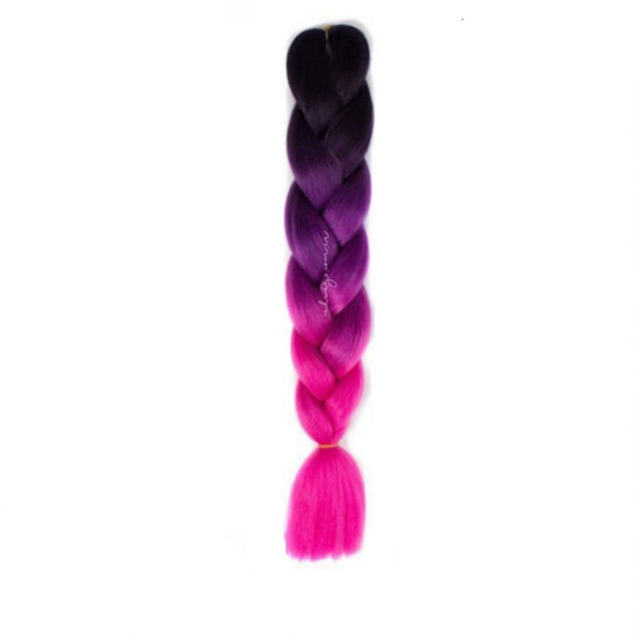 BLACK | DEEP PINK | HOT PINK OMBRÉ 24"