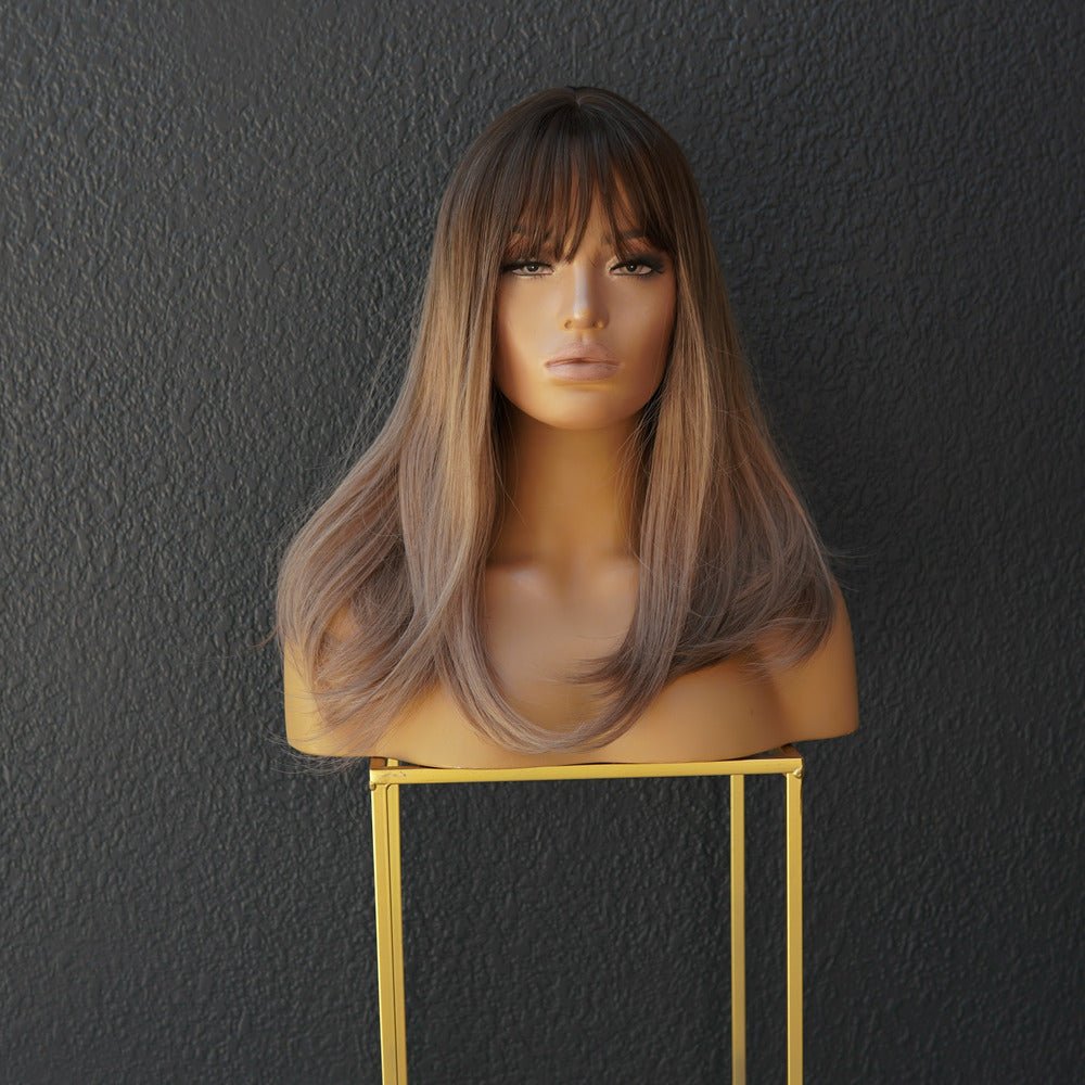 CLARA Ombre Brown Fringe Wig - Milk & Honey