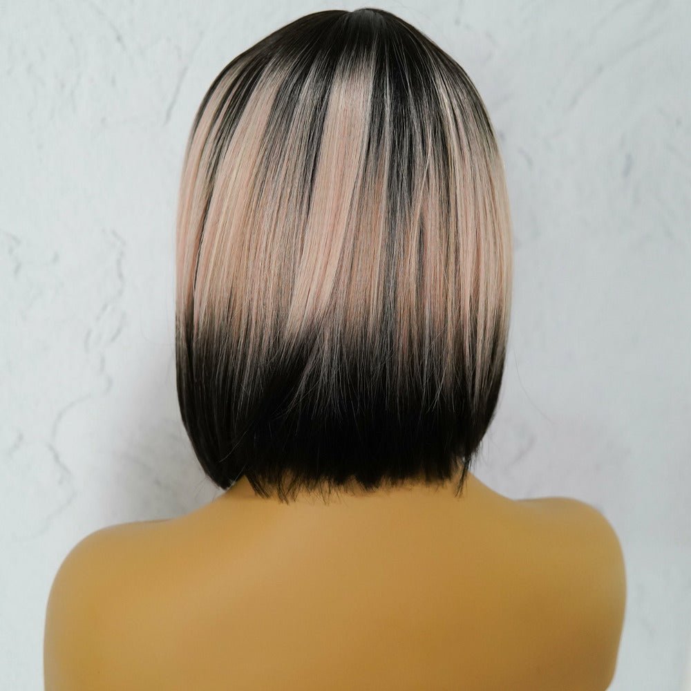 COURTNEY Ombre Pink Fringe Wig - Milk & Honey