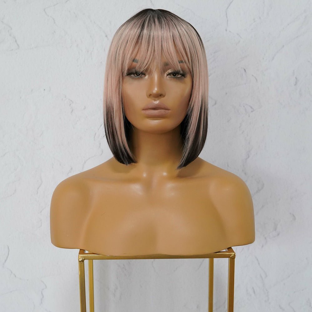 COURTNEY Ombre Pink Fringe Wig - Milk & Honey