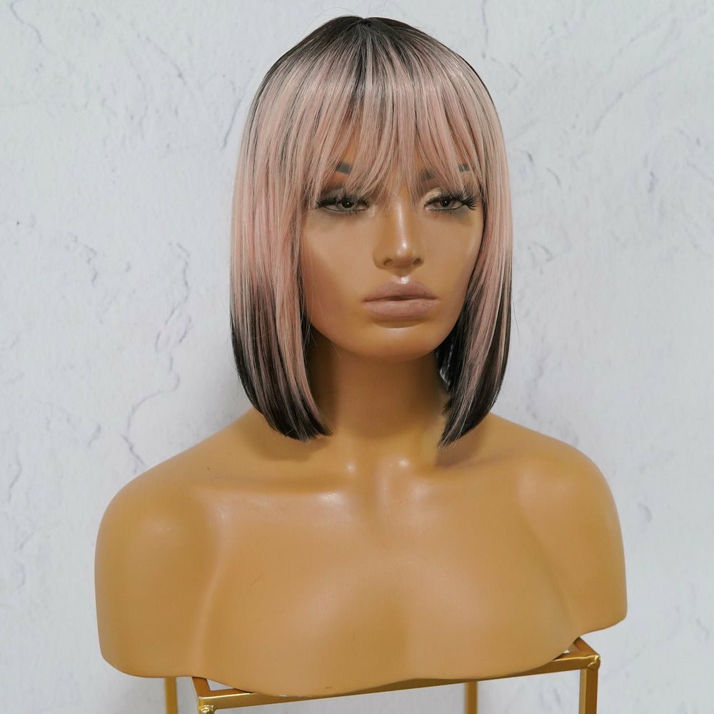 COURTNEY Ombre Pink Fringe Wig - Milk & Honey