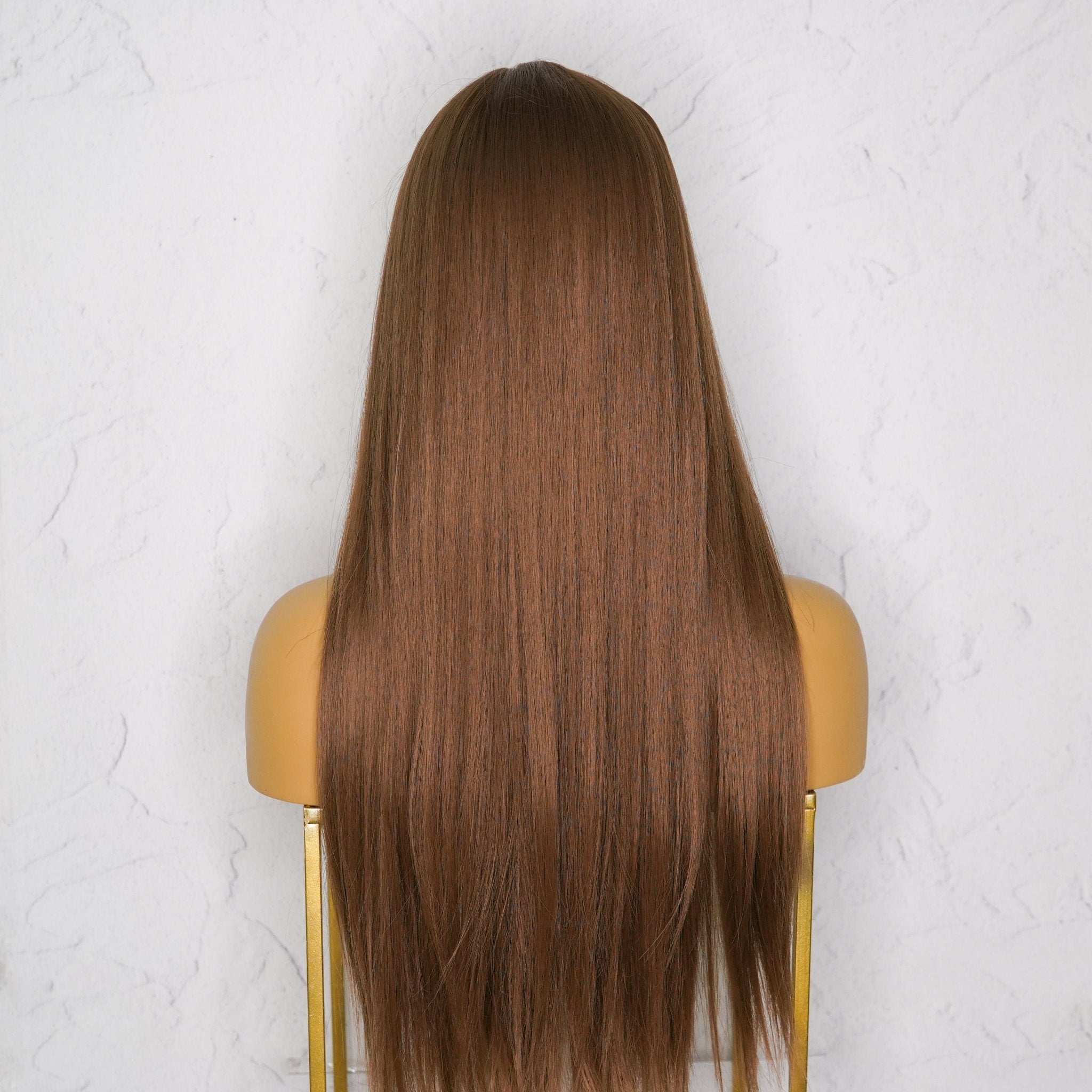 DIANDRA Brown 24" Fringe Wig - Milk & Honey