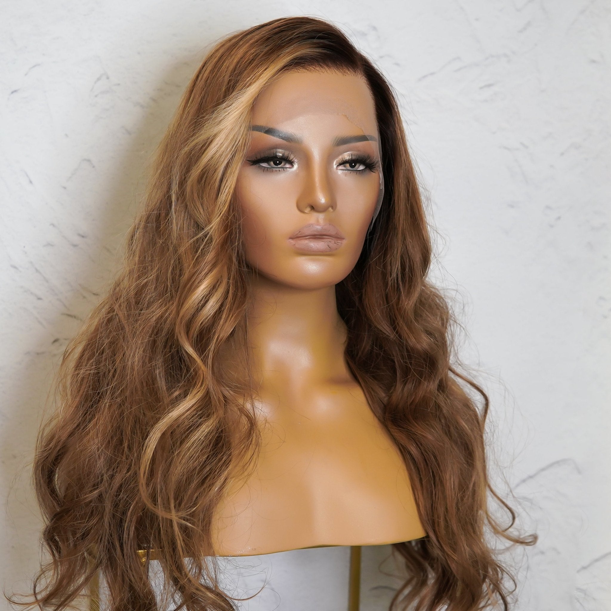 GEMIMA Ombre Human Hair Lace Front Wig - Milk & Honey