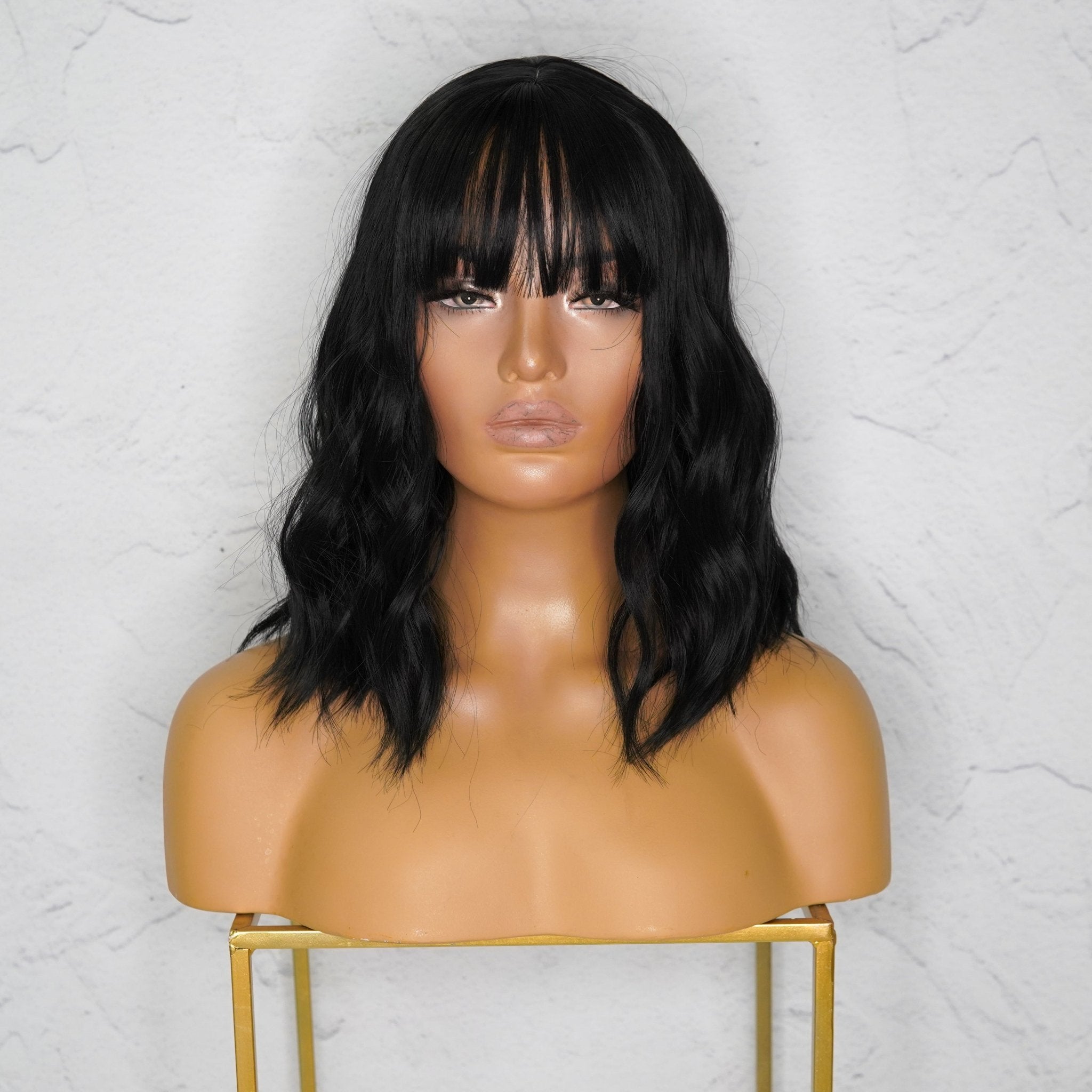 HAYLEY Black Bob Fringe Wig - Milk & Honey