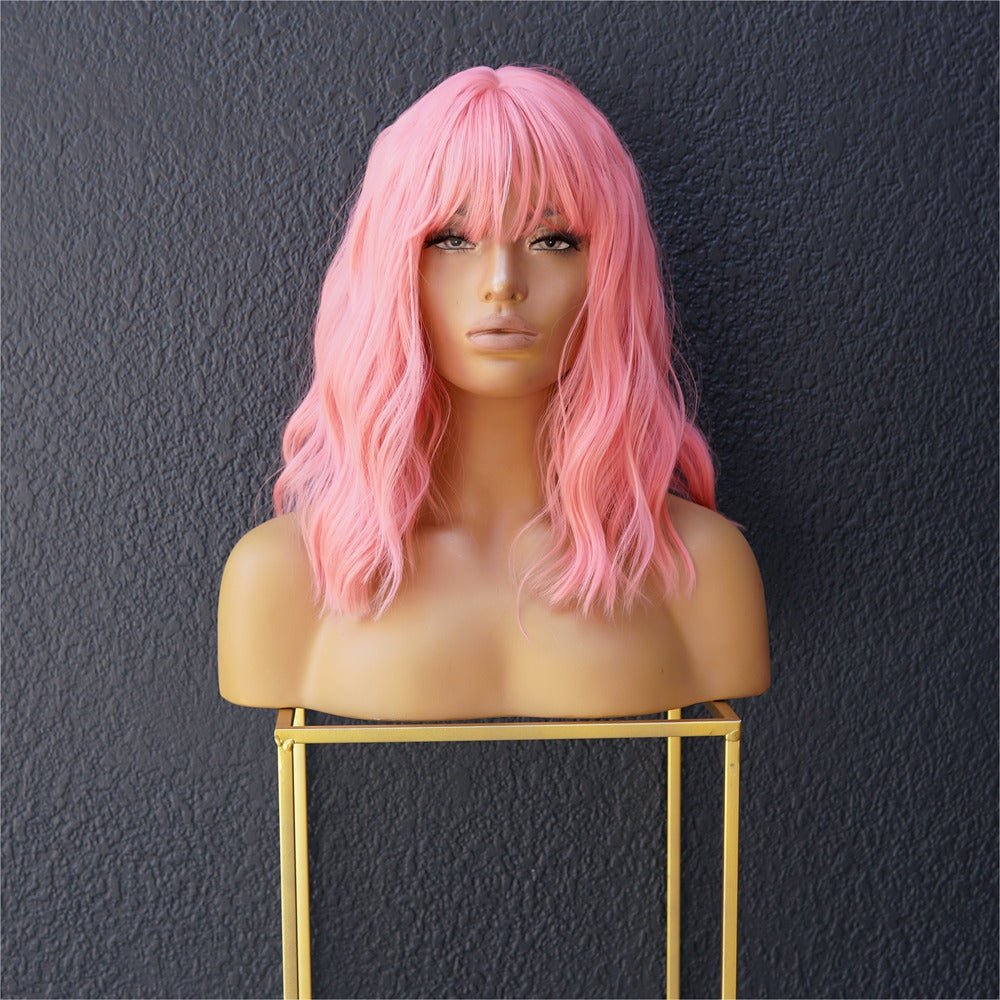 HAYLEY Pink Bob Fringe Wig
