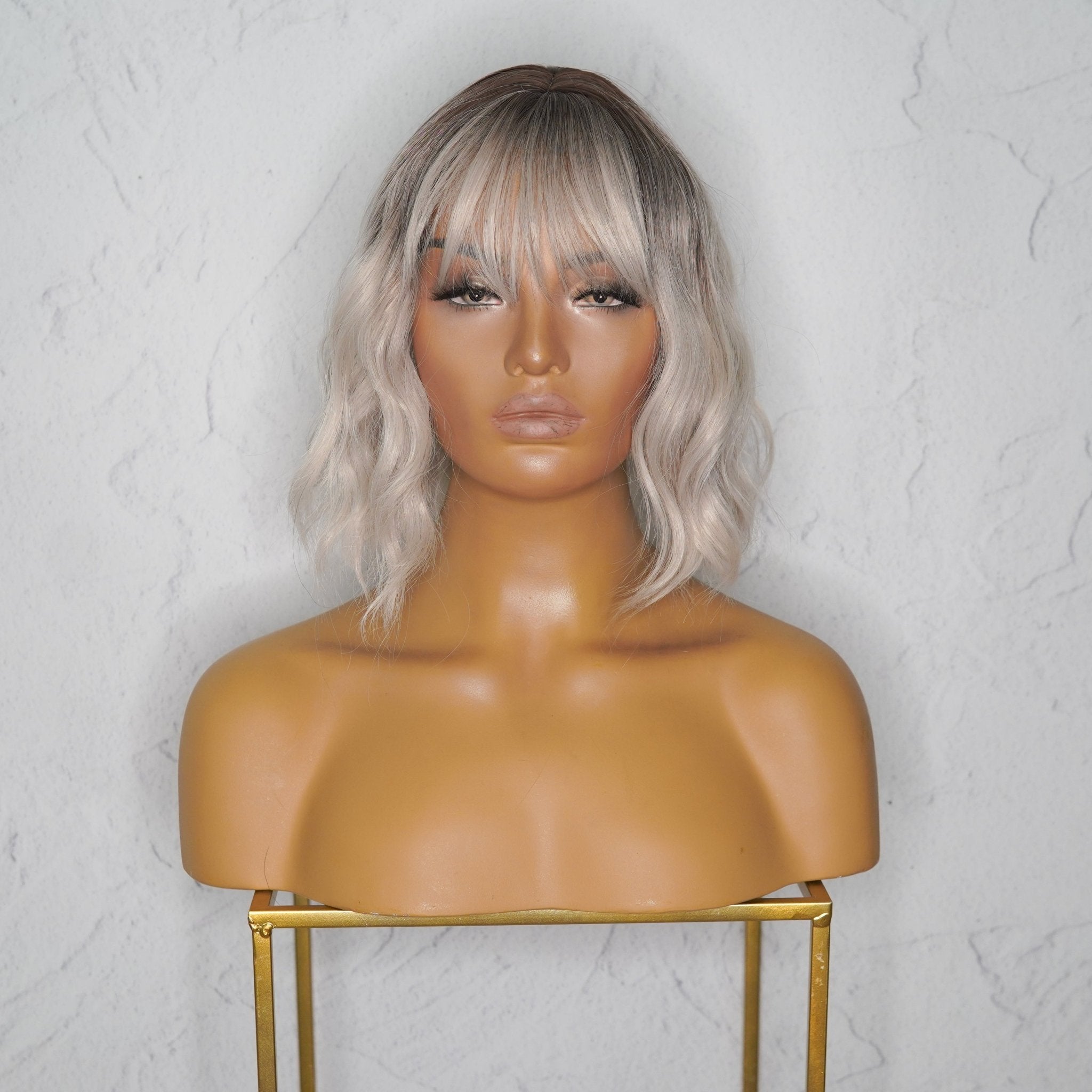 HAYLEY White Ash Blonde Bob Fringe Wig - Milk & Honey