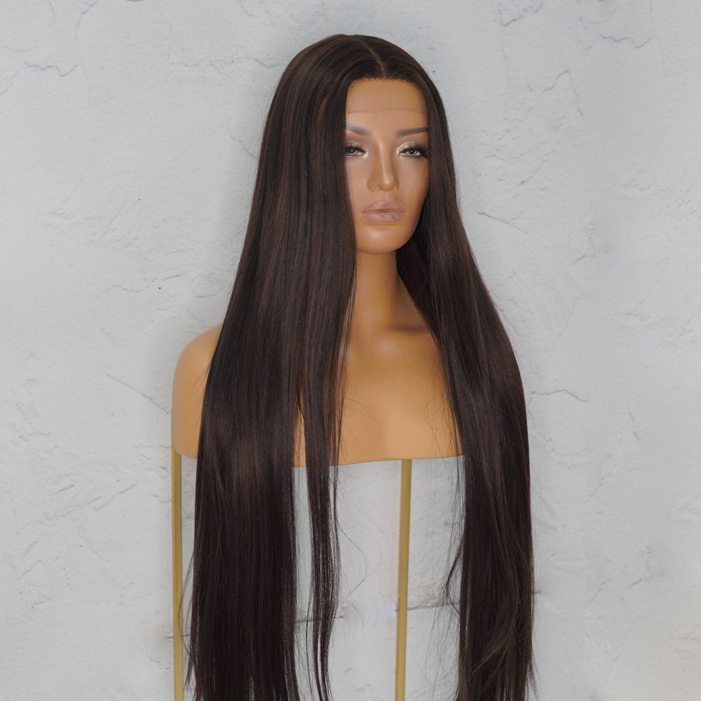 ISABELLE Dark Brown 30" Lace Front Wig - Milk & Honey