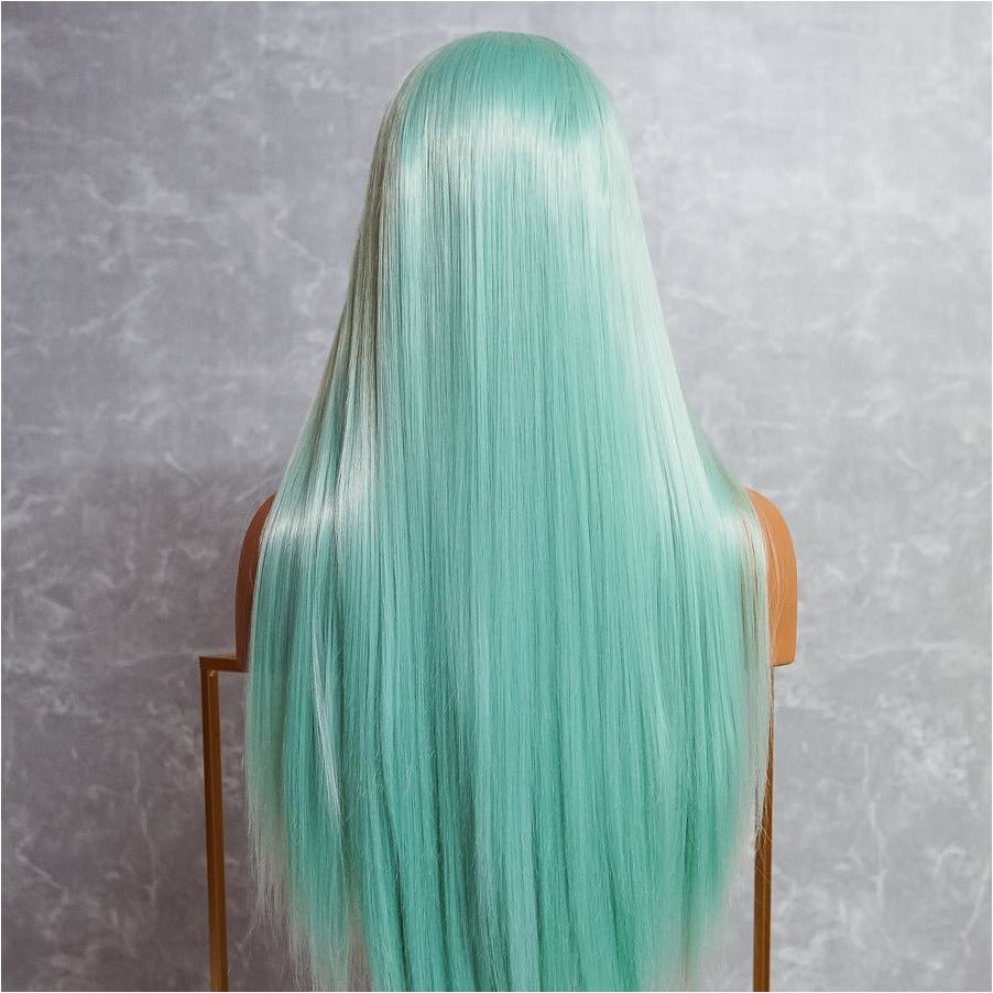 JENNER Mint Aqua Blue Hair 24 Inch Long Lace Front Wig 