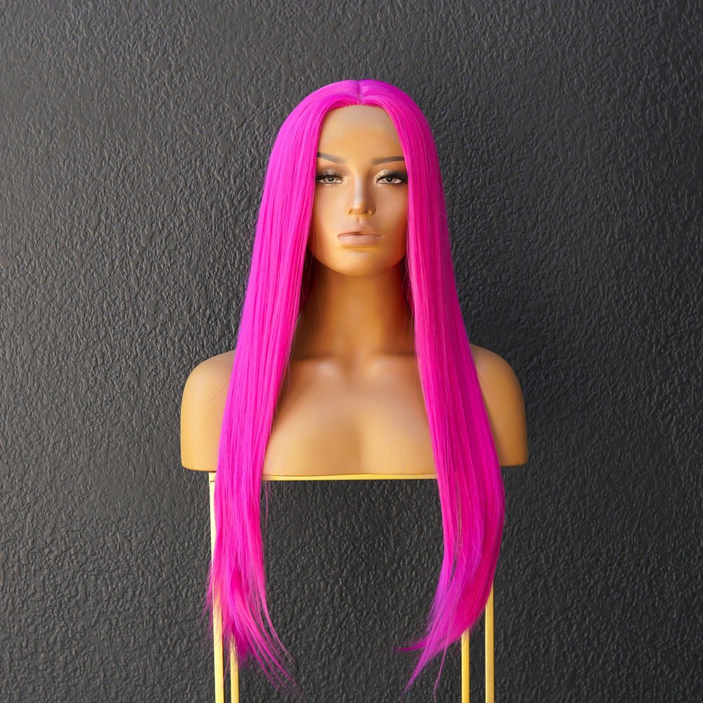 JENNER Hot Fuchsia Pink Hair 24 Inch Long Lace Front Wig