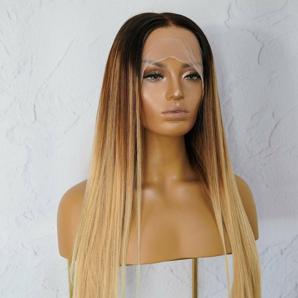 LANIE Ombre Human Hair Lace Front Wig - Milk & Honey