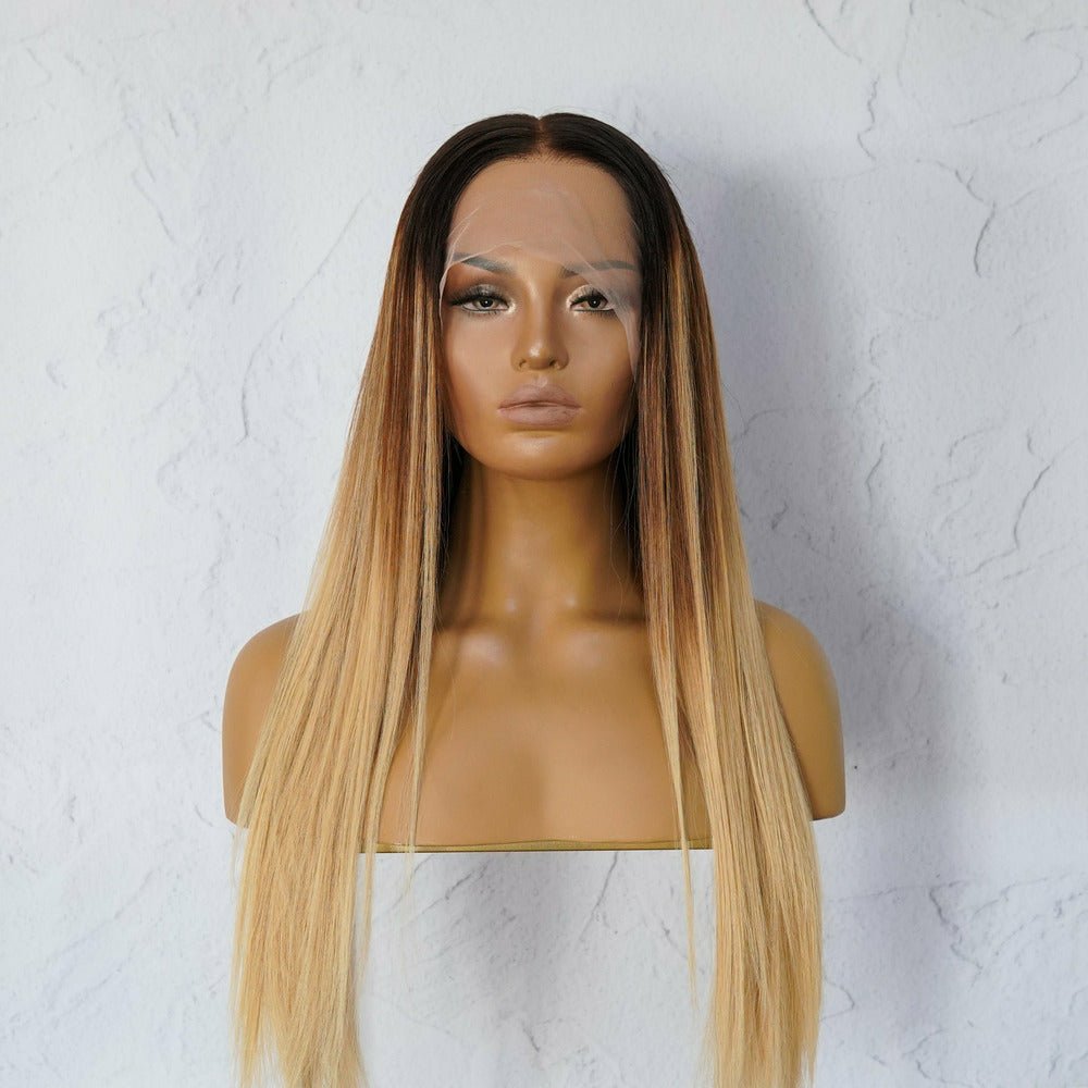 LANIE Ombre Human Hair Lace Front Wig - Milk & Honey