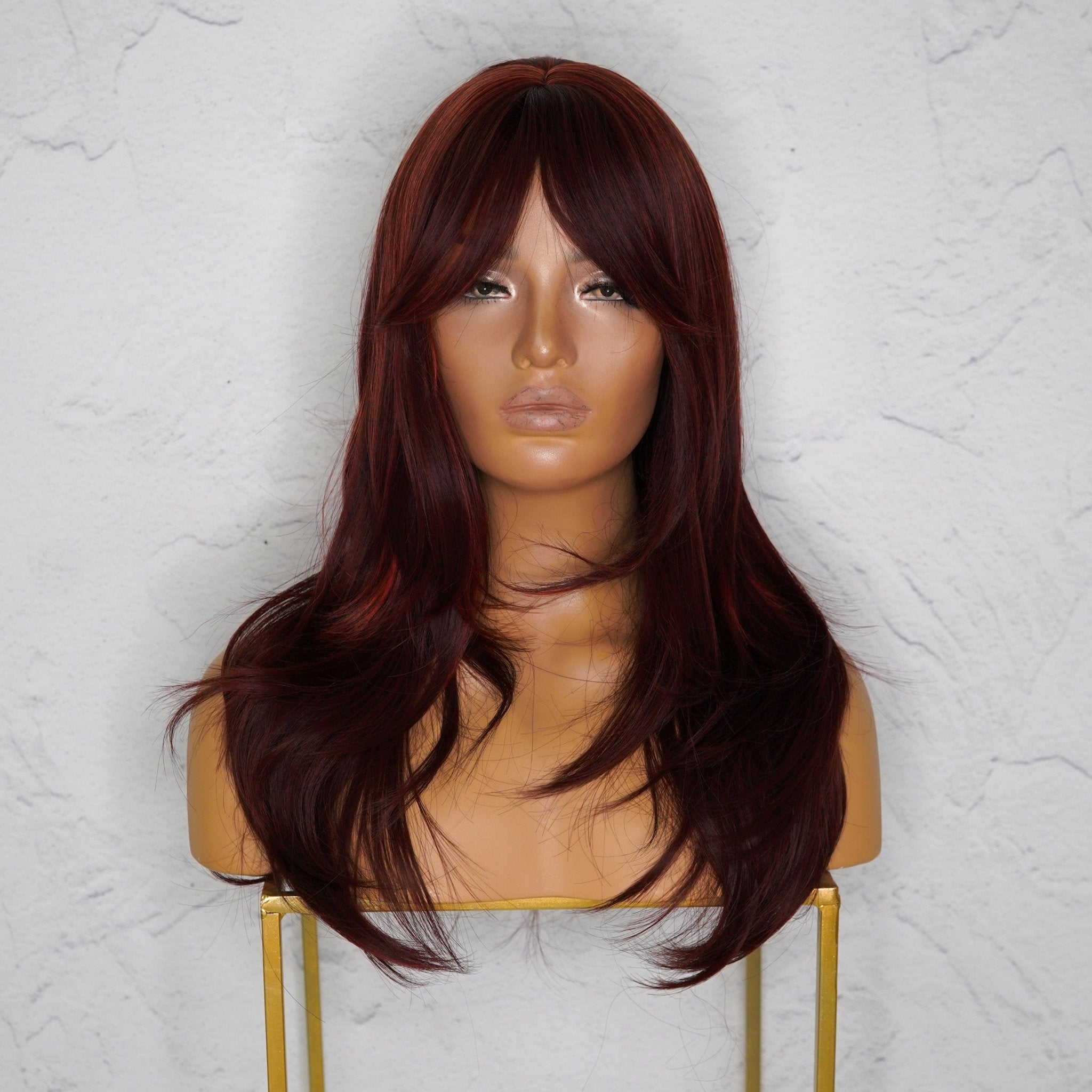 LAYTON Burgundy Fringe Wig - Milk & Honey