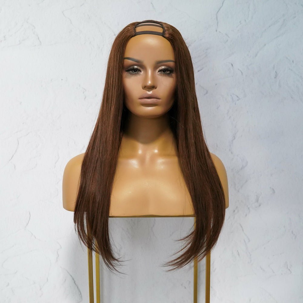 LOREN Brown Human Hair U Part Wig - Milk & Honey