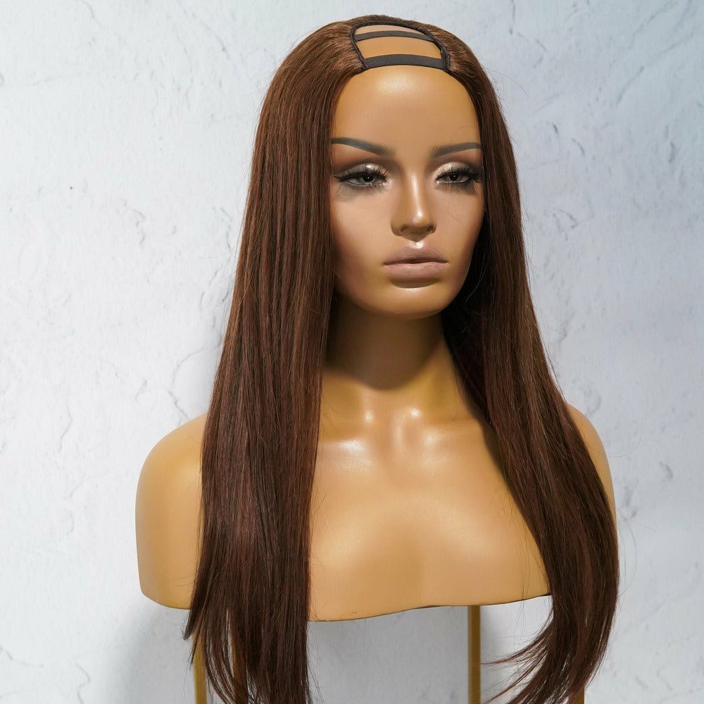 LOREN Brown Human Hair U Part Wig - Milk & Honey