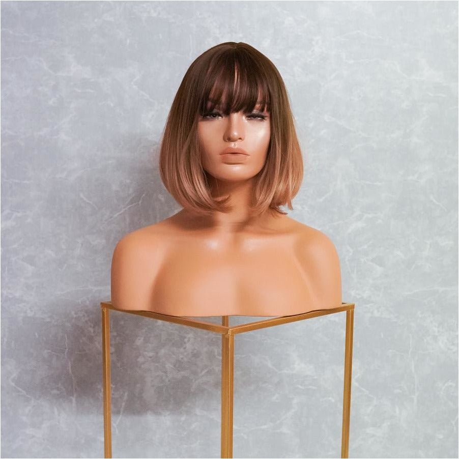MIAH Ombre Fringe Bob Wig - Milk & Honey