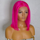 MINX Neon Pink Human Hair Lace Front Wig - Milk & Honey