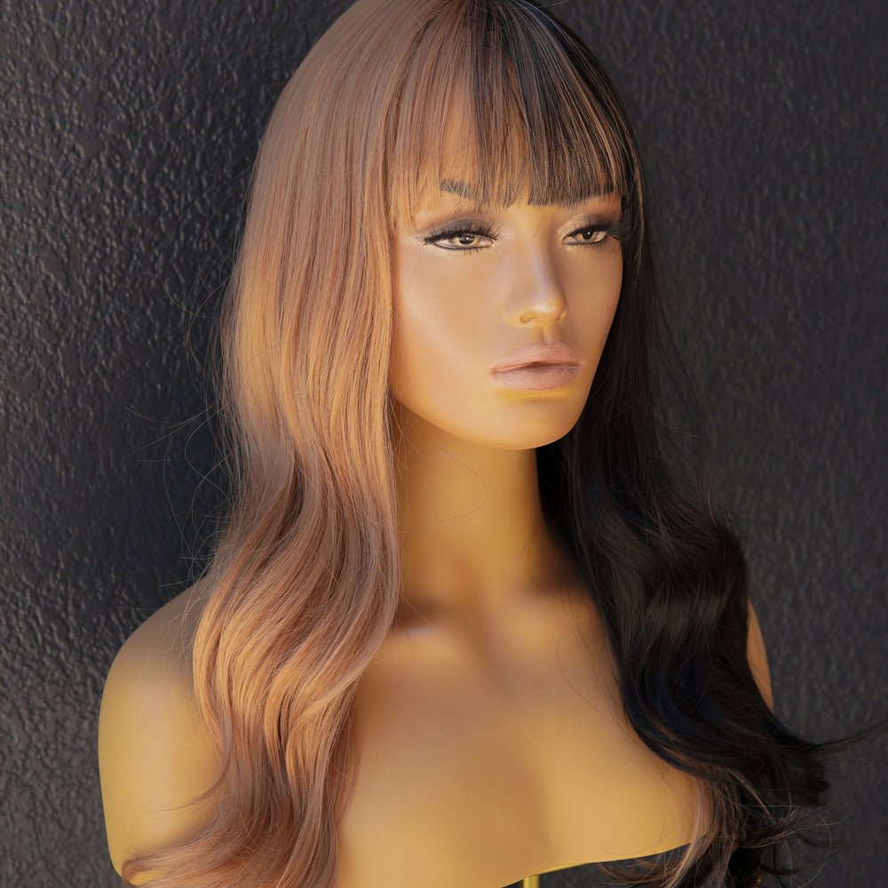 OLIVIA Two Tone Fringe Wig - Milk & Honey