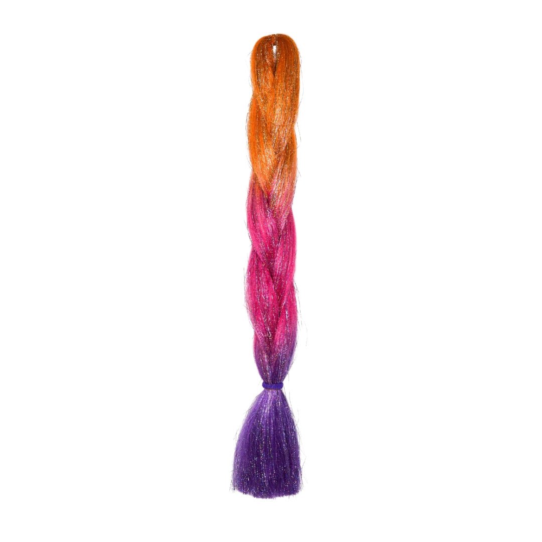 ORANGE, PINK, PURPLE GLITTER BRAID HAIR 24" - Milk & Honey