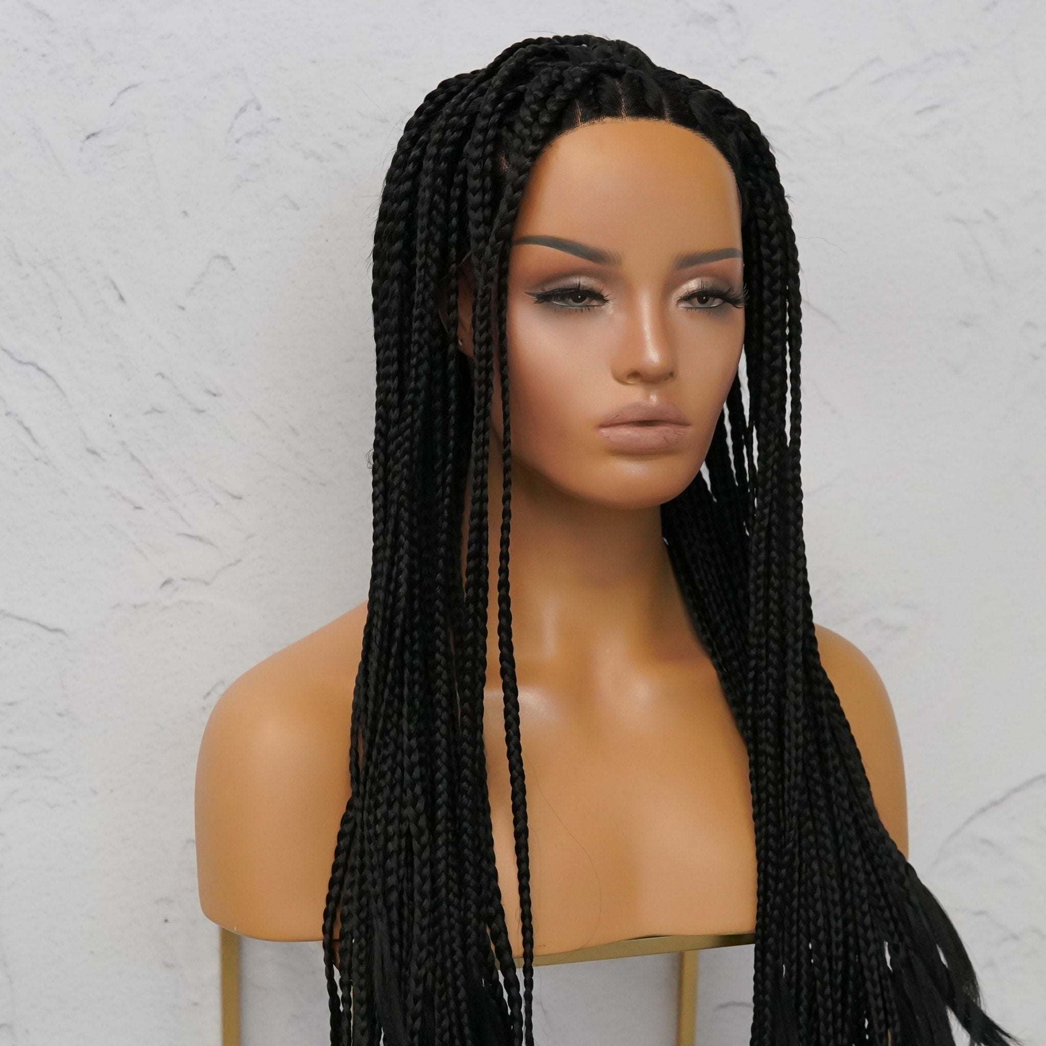 PHOENIX BLACK Braided 26" Lace Front Wig - Milk & Honey