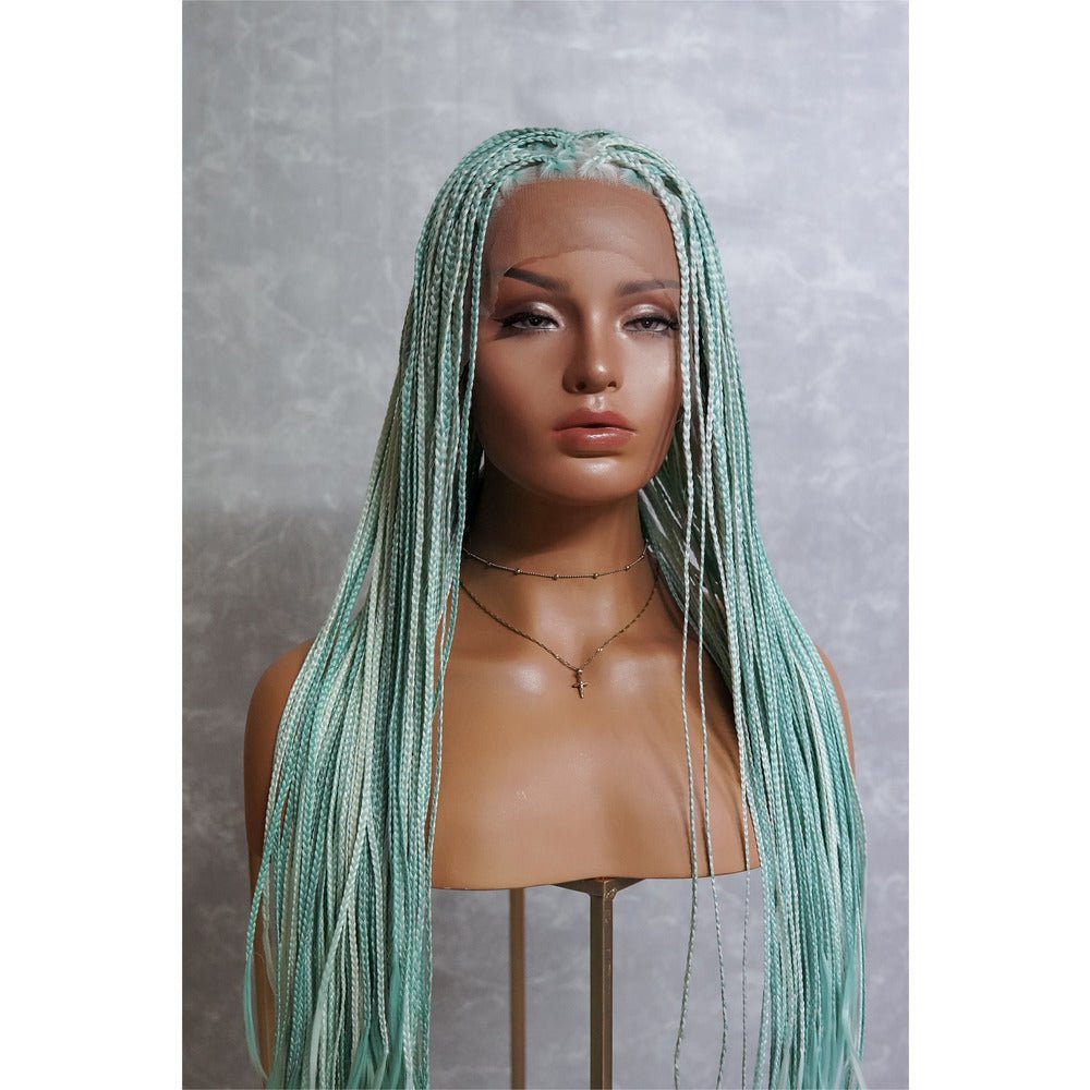 PHOENIX Mint Braided 26" Lace Front Wig - Milk & Honey