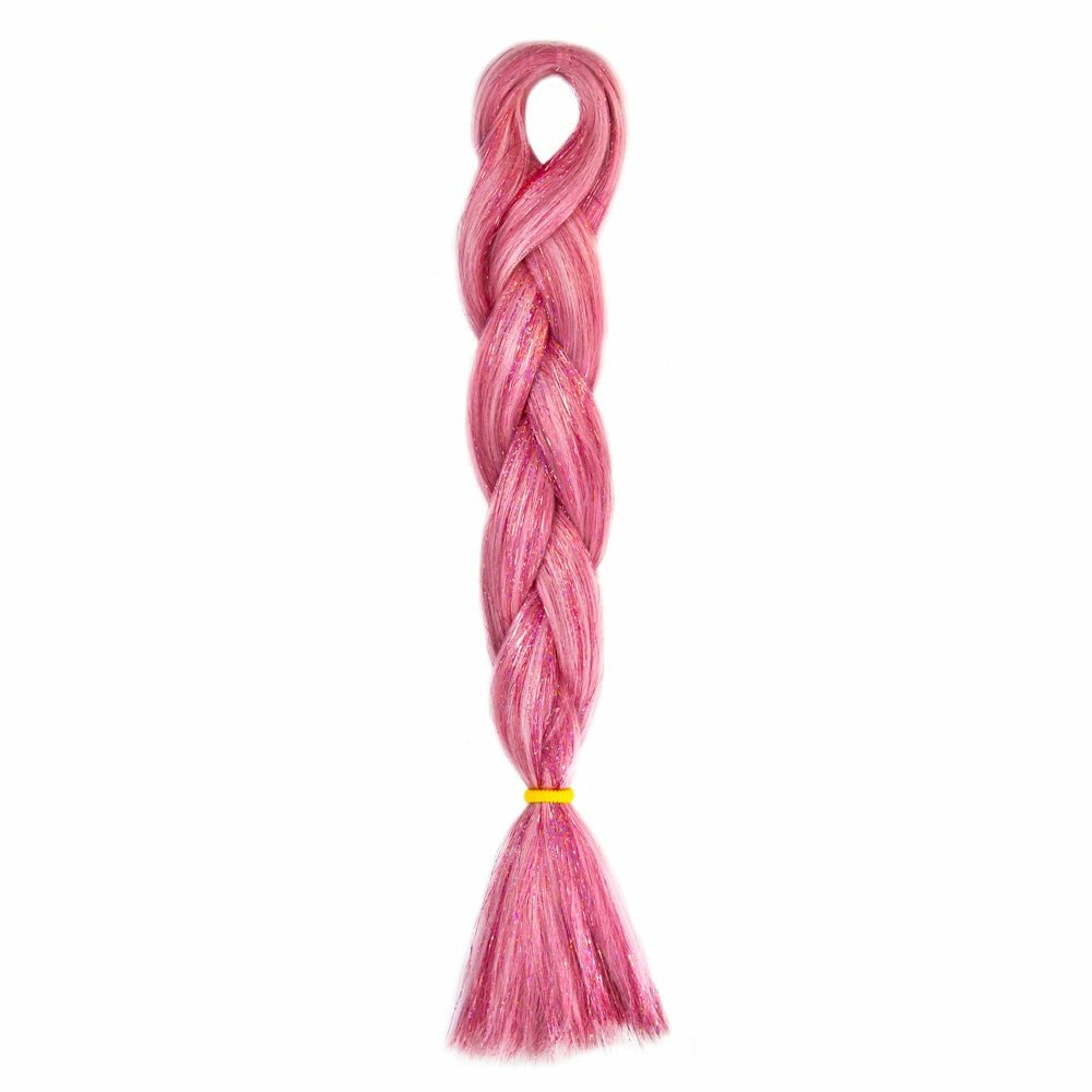 PINK GLITTER BRAID HAIR 24" - Milk & Honey