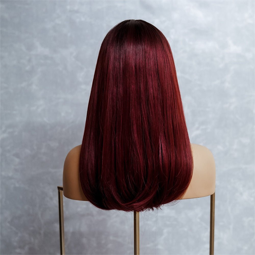 ROSÈ Red Ombre Fringe Wig - Milk & Honey