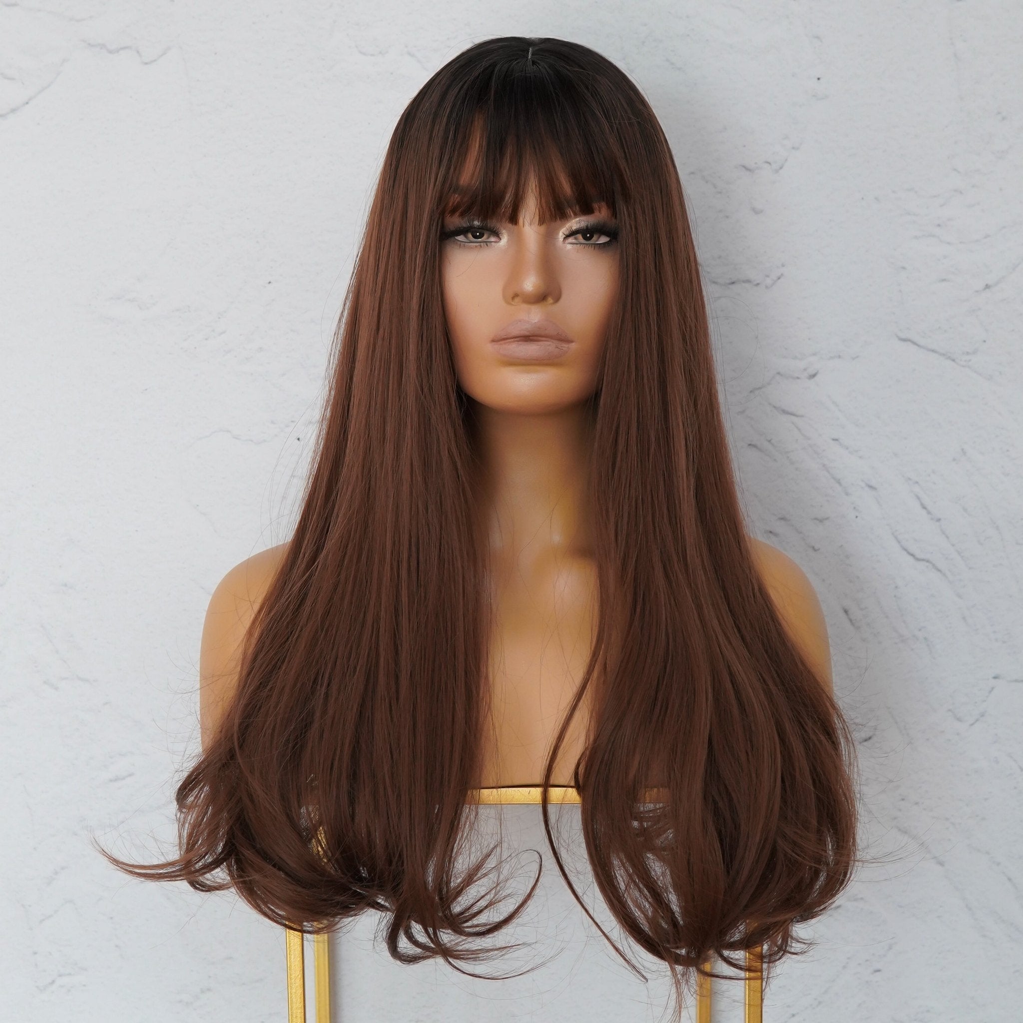 STACEY Brown Ombre Fringe Wig - Milk & Honey