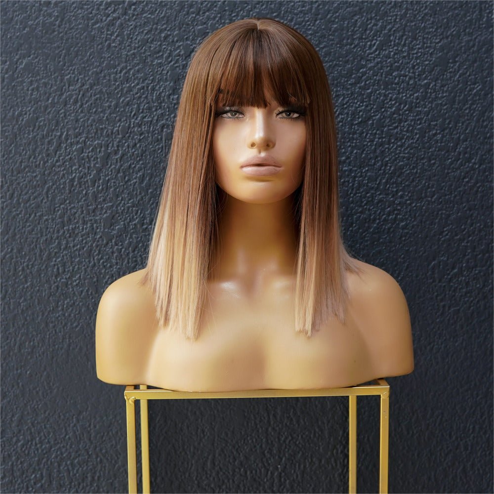 TALLULAH Light Brown Ombre Fringe Wig - Milk & Honey