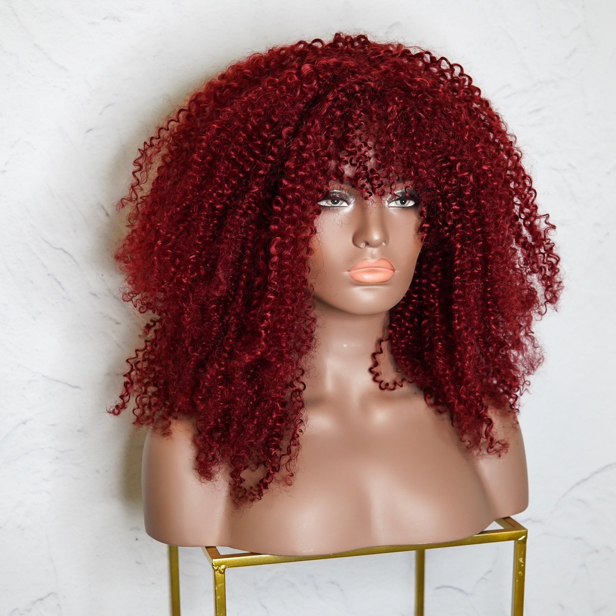 TYRA Burgundy Afro Curl Wig - Milk & Honey