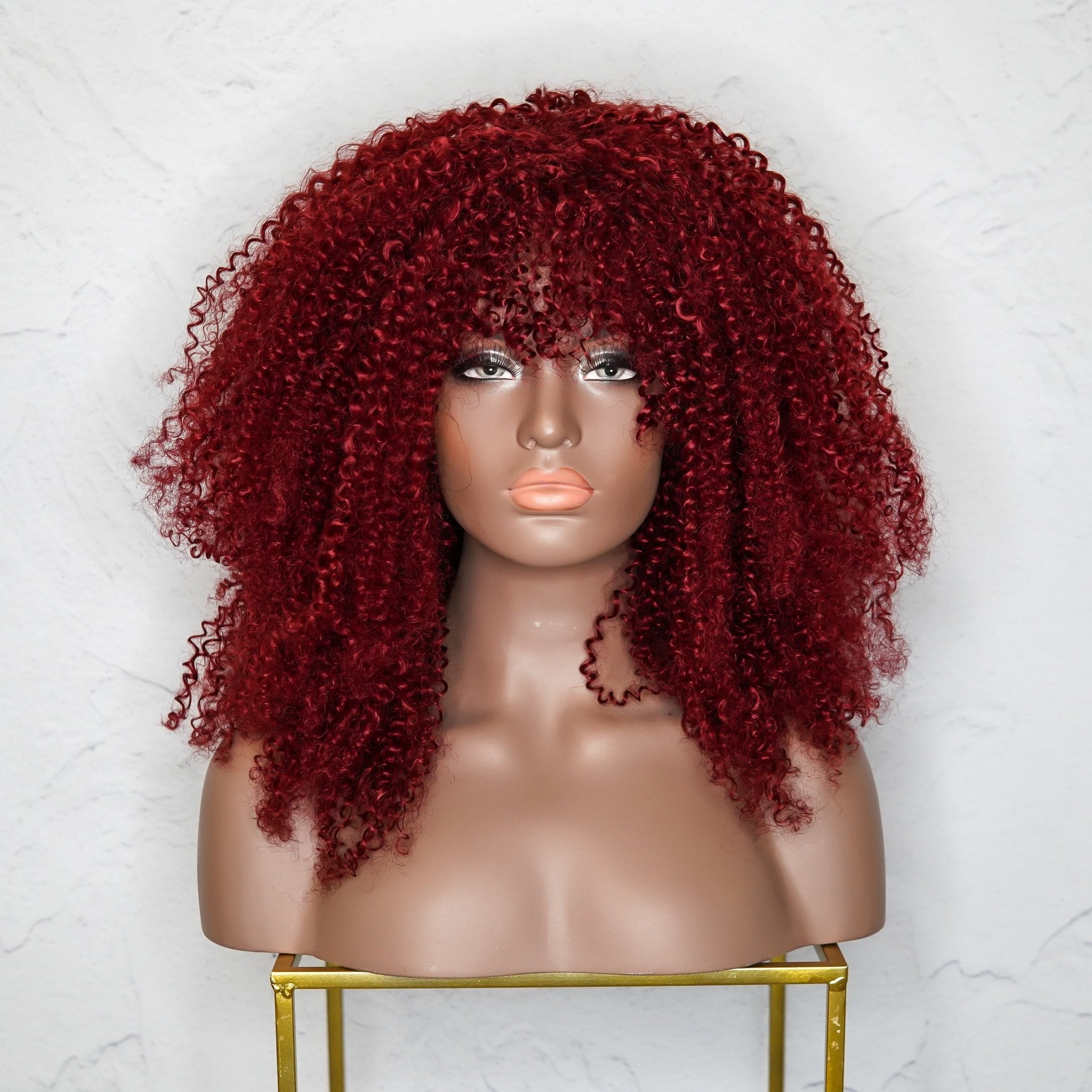TYRA Burgundy Afro Curl Wig - Milk & Honey