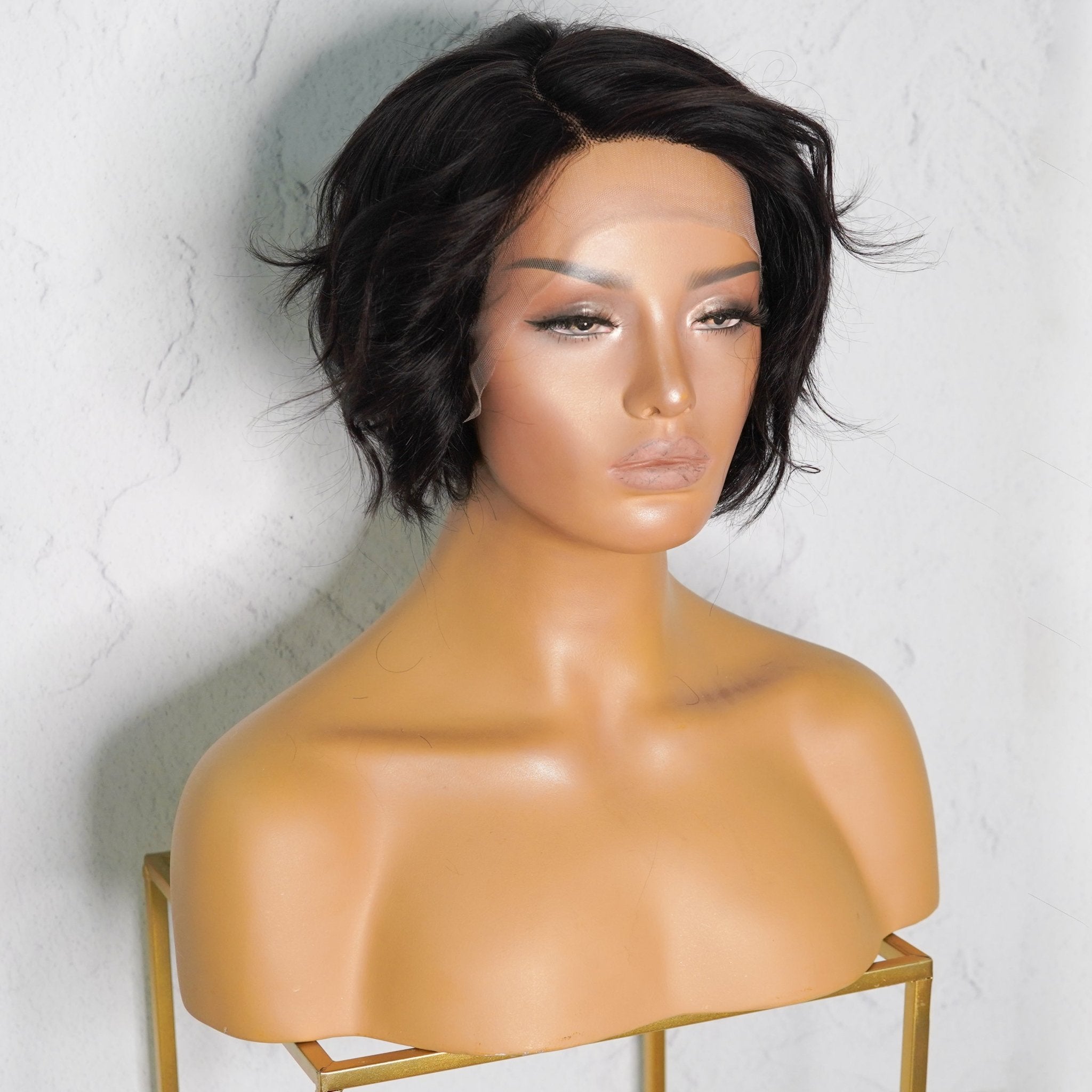 VALERIE Natural Black Human Hair Lace Front Wig ** READY TO SHIP ** - Milk & Honey