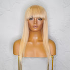 VICTORIA Blonde Human Hair Fringe Wig - Milk & Honey