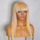 VICTORIA Blonde Human Hair Fringe Wig - Milk & Honey