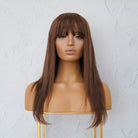 VICTORIA Brown Human Hair Fringe Wig - Milk & Honey
