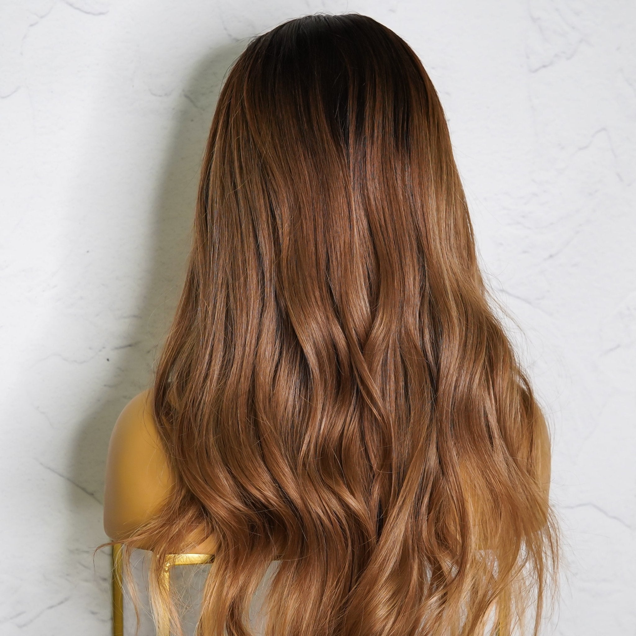 YOLANDA Ombre Human Hair Lace Front Wig - Milk & Honey